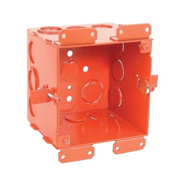 Southwire Electrical Box, 30.3 cu in, Square Box Type, 4 Gangs, Steel, Square Shape 52171-OWRED - main